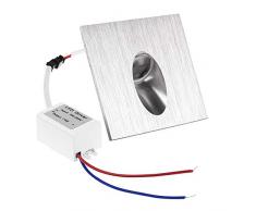 Houkiper Luz de Inundación de Pared Interior, Lámpara de Pared Empotrada LED Cuadrada para Camino, Escalera Escalonada, Sótano (Blanco Frío)