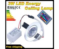 THG 4x 3W RGB LED que cambia de color de la lš¢mpara empotrada en el techo abajo se enciende + IR de control remoto