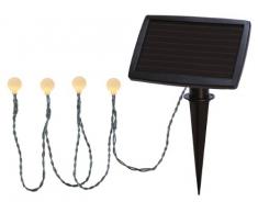 Best Season 477-58 - Cadena de Luces led (20 Bombillas, con Panel Solar, para Exteriores, 2,7 m, Incluye 1 Pila AAA, luz Blanca cálida)