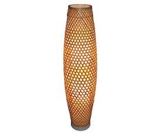 Lámparas de Pie Lámpara Vertical Piso Lámpara de pie de bambú del Estilo japonés del sudeste asiático Jardín Moderno salón Dormitorio de Estudio Lámpara de bambú (Color : Natural)