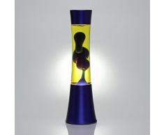 'Elegante lámpara de lava"Ringo con lava azul en líquidos y estructura en color azul oscuro/amarillo con cable Interruptor/Incluye E14 40 W/Lava – Lámpara para mesa Dormitorio/stimmungsvoll