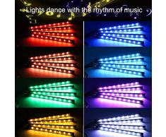 Bawoo, Led Coche Interior Impermeable, Led Iluminación Interior del Coche Llevaron, El Color de la Decoración de la Lámpara para El Coche con El Encendedor del Cigarro del Cargador del USB