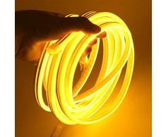 XUNATA 12V Flexible LED Neon Amarillo, 2m Impermeable 2835 Tira de LED Strip Light, Luz de la Cuerda para Exterior Fiestas Decoración Party Sign Publicidad Firmar