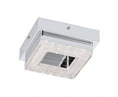 Eglo lámpara de pared/techo, acero, integrado, cromo, transparente, 14 x 14 x 6 cm