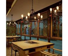 ZXL Luz de Lámpara, Luces de Techo, Lámpara de Araña, Lámpara de Araña Retro Hierro Forjado Creativo, Sala de Billar Bar Cafe Restaurantes Lámpara de Lámpara Luminaria Jefe Del Club 6 Bombilla E27 70
