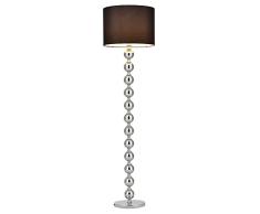 [lux.pro[ Lámpara de pie - E27 / 60 W / 230 V - negro-cromo (155cm - 48 cm) - clase energética A+++ bolas Spheric Black