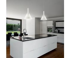 Ideal Lux COCKTAIL SP1 SMALL Interior E14 Color blanco iluminación de techo - Lámpara (Cocina, Salón, Interior, Color blanco, IP20, Cepillado, Color blanco)