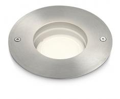 Philips myGarden Timber - Foco empotrable de suelo, luz blanca cálida, incluye 1 bombilla halógena, casquillo GU10, 35 W, color gris