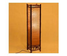 Estilo de Japón de la vendimia artesanal de bambú Lámpara de bambú Suelo Cuerpo de iluminación Noche de pie lámpara moderna E27 Inicio decoración del dormitorio de la lámpara de pie (Size : 60cm)