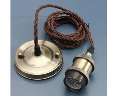 KINGSO E27 Portalámparas cobre retro antiguo Edison luz colgante de latón macizo luz Socket, Vintage Industrial Lámparas de techo lámpara titolare 110 V-220 V