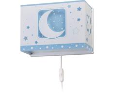 Dalber Moon Light LÃ¡mpara Aplique Pared Infantil Luna y Estrellas Moonlight Azul, 60 W