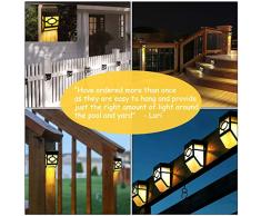 Lámpara de Pared Solar Jardín luz Solar Resistente al Agua Wireless seguridad Lámpara Solar Impermeables Focos Solares para Porche Jardín Garaje Camino Patio 8 Piezas