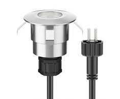parlat LED lámpara empotrable en el suelo Atria para el exterior, blanca cálida, por 14lm, IP65, 40mm Ø, juego de 5