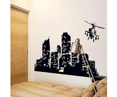 LKOBN Etiqueta De La Pared Luminaria Fluorescente De Vinilo En El Cielo Nocturno De City City para Niños O Aplique De Pared De 125 Cm * 50 Cm