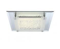 Lámpara de techo cromada, con espejo, cristal satinado, pantalla transparente, dimensiones: 360 x 60, incluye 1 x LED 17 W 54,4 V, 1460 lm, 4000 K