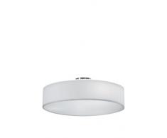 Trio - Plafón con 3 luces, E27, pantalla de algodón blanco, diámetro 50 cm, color blanco