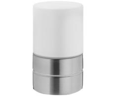 Trio 5908011-07 - Lámpara de mesa de níquel mate y cristal, con encendido táctil y 3 grados de iluminación (bombilla E14 máx. 40 W no incluida, altura 15 cm), color blanco