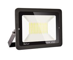 100W LED Foco Exterior Alto Brillo Proyector Led Impermeable IP65 Blanco Cálido 3000K Floodlight Led Foco Exterior Iluminación para Patio, Camino, Jardín, Almacén [Clase de Eficiencia Energética A++]