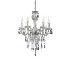 Reality R1107-00 Leuchten - Lámpara con 5 luces, bombillas excluidas, E14, 40 W, 230 V, A++, E, IP20, alto 150 cm, diámetro 52 cm, acrílico, transparente claro