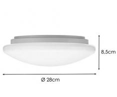 Versátil - Lámpara LED de techo/pared lámpara con efecto de cielo estrellado Ø28 cm - IP44 salpicaduras - Sencillo y funcional para uso universal Adecuado