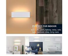 2 Pcs Lámpara De Pared Interior 12W Moderna Apliques De Pared Blanco Cálido Para La Sala De Estar Dormitorio Baño Cocina Comedor