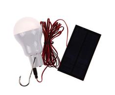 Amazingdeal365 Bombilla de LED solar portátil solar bombilla lámpara foco con 0,8 W Panel Solar para al aire libre senderismo Cámping