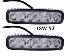 Leetop 2X 18W 6-LEDs Inundación Haz Foco Luz de Trabajo Offroad Coche Camión Tractor Barco ATV SUV 4WD 12V 24V