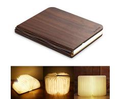 RegeMoudal Libro Luz LED Lámpara Forma de Libro Plegable Recargable USB Book Lamp con Batería de Litio Magnético Papel Dupont Lámpara Libro Decorativa Lámpara de Noche