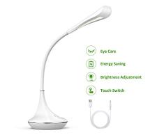 VOXON Lámpara Escritorio LED Recargable Lámpara de mesa LED (Cuidado para los Ojos) Control Táctil y Rotación de 360° para Oficina, Hogar, Estudio y Trabajo