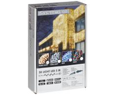 System LED 465-06 - Cadena de luces LED (50 bombillas, 500 cm), color blanco cálido