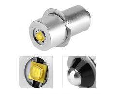 Zerodis Bombilla LED, Bombilla de la linterna de 3W P13.5S LED, luz del trabajo de la emergencia de la lámpara de la antorcha del bulbo del reemplazo 160~180LM(Warm White 4~12V)