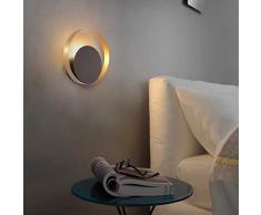 Lámpara de pared, Interior LED Aplique de Pared Moderna Diseño Simple Cobre Lámpara de Noche 3000K Blanca Cálida Luz de Pared para la sala de estar, Dormitorio, Pasillos, Habitación de niños, Cocina