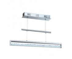 Eglo Modelo Cardito 90928 - Lámpara colgante LED (de aluminio y acero cromados y cristal, 1 x 24,96 WE, 156 LED, 510 lm, incluye bombillas, 70 x 110 cm, regulable en altura)