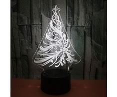 Forma De Árbol De Navidad Led Lámpara De Mesa De Acrílico Colorido Toque Lámpara De Arte Control Remoto 3D Lámpara De Mesa Estéreo