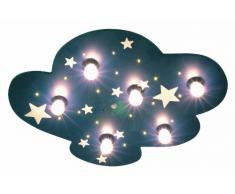 Niermann Standby 642 - Lámpara de techo con 6 puntos de luz estrellas fluorescentes (6 bombillas de E14, 40 W máx, 54 x 74 x 8 cm), diseño de cielo estrellado