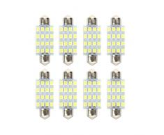 8X Bombilla Lampara 16 LED 3528 SMD 12V Luz Blanco Coche