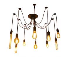 BarcelonaLED Luz Lámpara del Techo Araña Candelabro Iluminación Retro Vintage Antigua Colgante Clásica Ajustable DIY 8 Brazos Bombilla E27 (No Incluida) - LV241-2