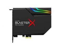 Creative Sound BlasterX AE-5 Plus Tarjeta de sonido para juegos PCI-e SABRE32 Ultra-class de 32 bits/384 kHz alta resolución y DAC con Dolby Digital y DTS, hasta 122 dB SNR, Sistema de iluminación RGB