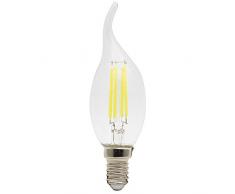 10X E14 Filamento LED Bombilla Edison 4W Filamento Bombilla Super Brillante C35 Bombilla Retro Vintage COB Vela del LED Blanco Frío 400LM Retro Edison LED AC 220V