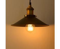 Lámpara de techo Vintage Retro Edison Loft – Plafón industrial retro con pantalla en hierro pintado con un casquillo E27