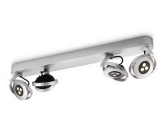 Philips Ledino Teqno - Barra de focos, LED, 4 focos, 7,5 W, 220 V, color gris