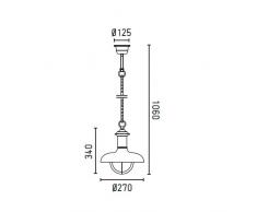 Faro Barcelona 71142 - ESTORIL Lámpara colgante, 60W, metal