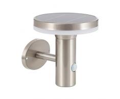 LEDKIA LIGHTING Aplique LED Solar Helios Inox con Detector de Movimiento PIR Blanco Neutro 3800K - 4200K