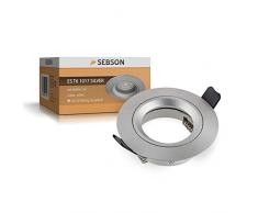 SEBSON® Foco empotrable techo, redondo, aluminio, incl. GU10 casquillo (LED/Halógeno)