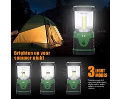 LE Linterna de Camping Recargable, LED Luces para exteriores de 1000 lúmenes, 4 Modos Luz de Emergencia, Luz de Carpa Resistente al Agua para Acampar, Caminar, Pescar, Cortes de Energía y Más