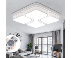 MYHOO 48W LED Regulable Luz de techo Diseño de moda moderna plafón,Lámpara de Bajo Consumo Techo para Dormitorio,Cocina,oficina,Lámpara de sala de estar,Color Blanco (48W Regulable)