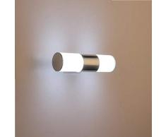 XIAJIA-2 pcs 6W LED Lámpara de pared Interior,Moderna Apliques de Pared, Lámpara de Espejo Baño,perfecto para Lámpara de Decoración para, Longitud 25cm.Blanco/Blanco frío