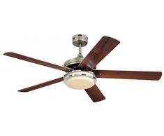 Westinghouse Hercules - Ventilador de techo (132 cm, luz led, peltre y cromo)