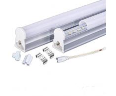 Regleta Integrada Tubo LED T5 90cm. 14w. Conexión Dos Laterales. Color Blanco Neutro (4500K). Fluorescente cocinas, armarios, trastero.