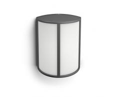 Philips myGarden Stock Aplique LED, luz blanca cálida, IP44, iluminación exterior, resistente a la humedad y la intemperie, aluminio, gris antracita
